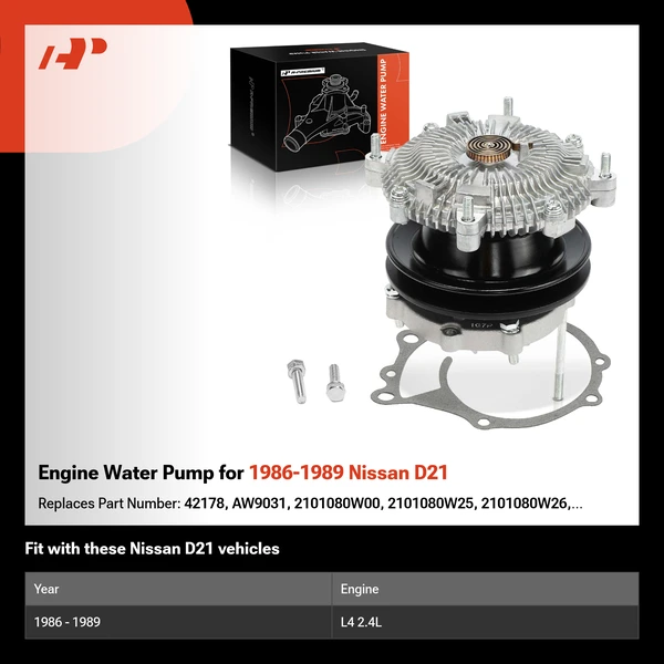 Engine Water Pump for 1986-1989 Nissan D21