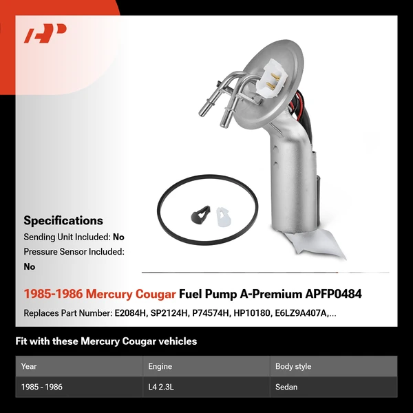 1985-1986 Mercury Cougar Fuel Pump A-Premium APFP0484