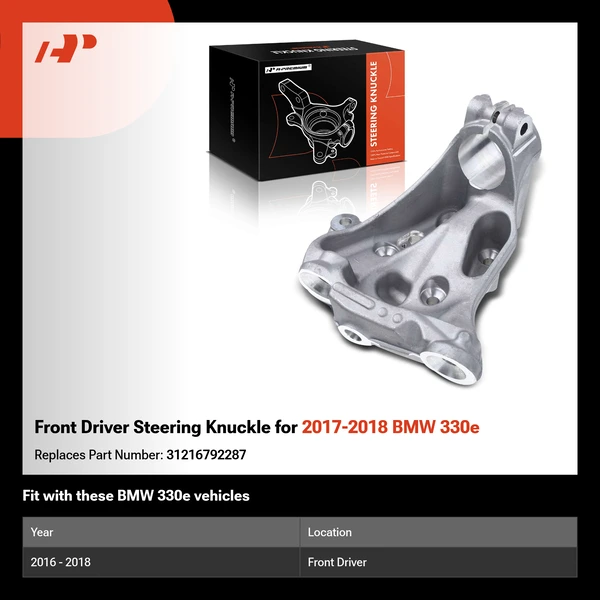 Front Driver Steering Knuckle for 2017-2018 BMW 330e