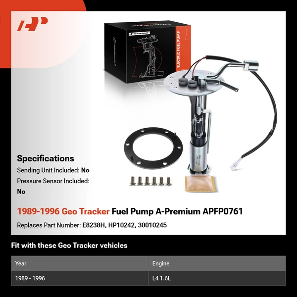 1989-1996 Geo Tracker Fuel Pump A-Premium APFP0761