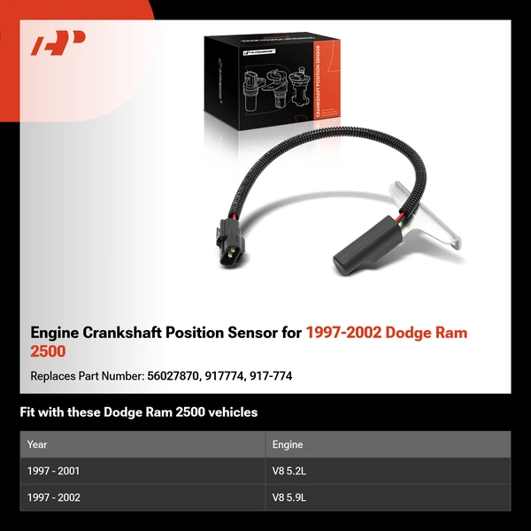 Engine Crankshaft Position Sensor for 1997-2002 Dodge Ram 2500