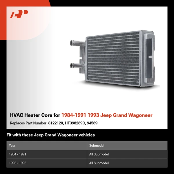 HVAC Heater Core for 1984-1991 1993 Jeep Grand Wagoneer