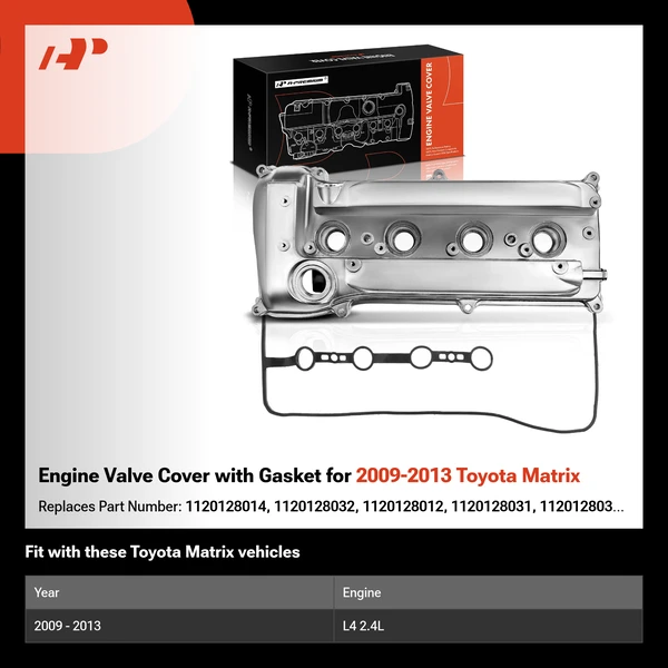 Engine Valve Cover with Gasket for 2009-2013 Toyota Matrix