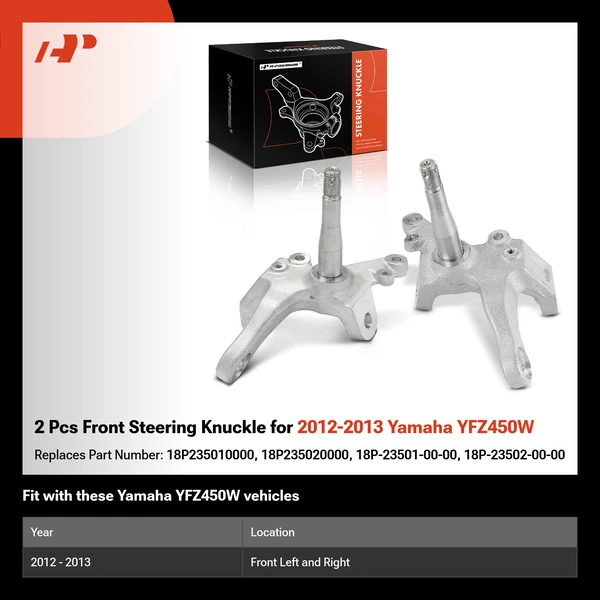 2 Pcs Front Steering Knuckle for 2012-2013 Yamaha YFZ450W