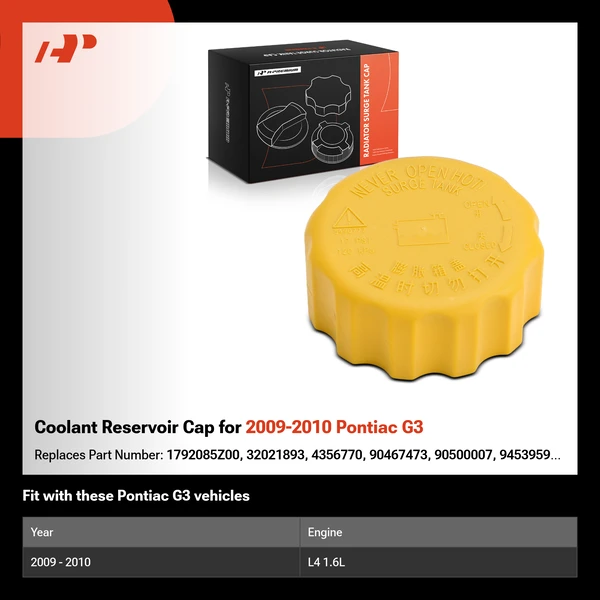 Coolant Reservoir Cap for 2009-2010 Pontiac G3