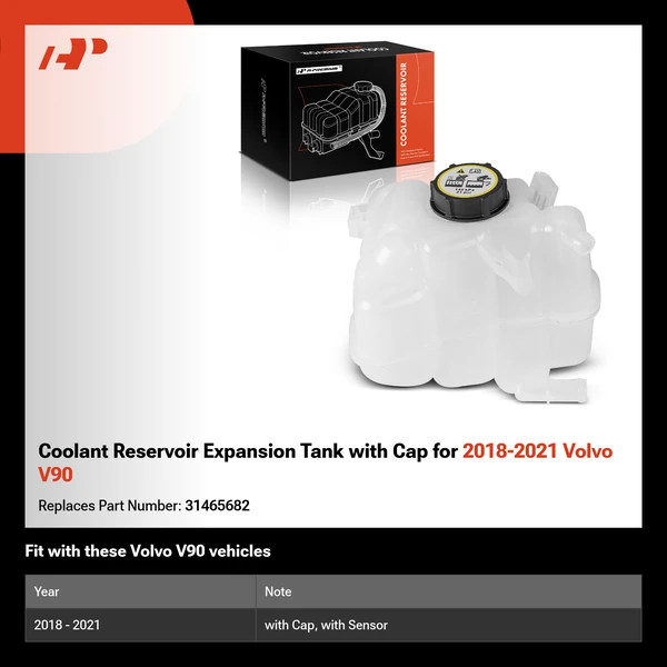 Coolant Reservoir Expansion Tank with Cap for 2018-2021 Volvo V90