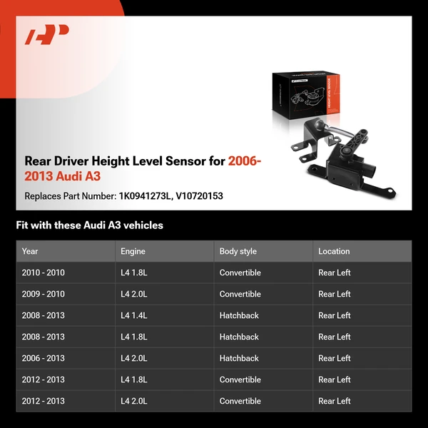 Rear Driver Height Level Sensor for 2006-2013 Audi A3