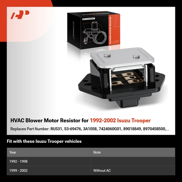 HVAC Blower Motor Resistor for 1992-2002 Isuzu Trooper