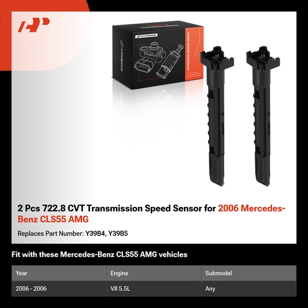 2 Pcs 722.8 CVT Transmission Speed Sensor for 2006 Mercedes-Benz CLS55 AMG