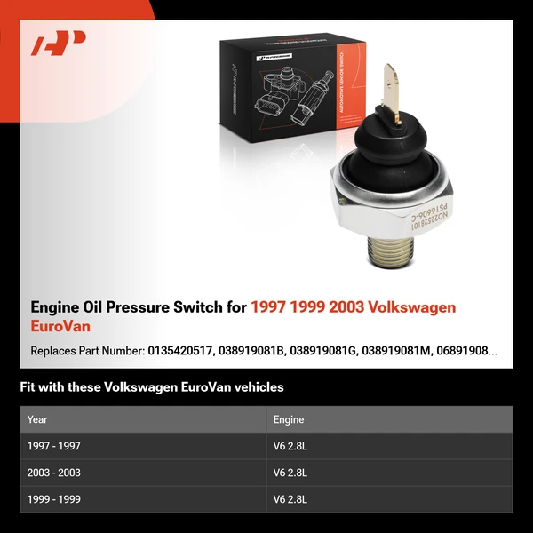 Engine Oil Pressure Switch for 1997 1999 2003 Volkswagen EuroVan