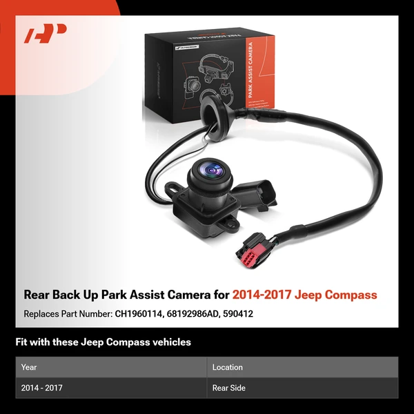 Rear Back Up Park Assist Camera for 2014-2017 Jeep Compass