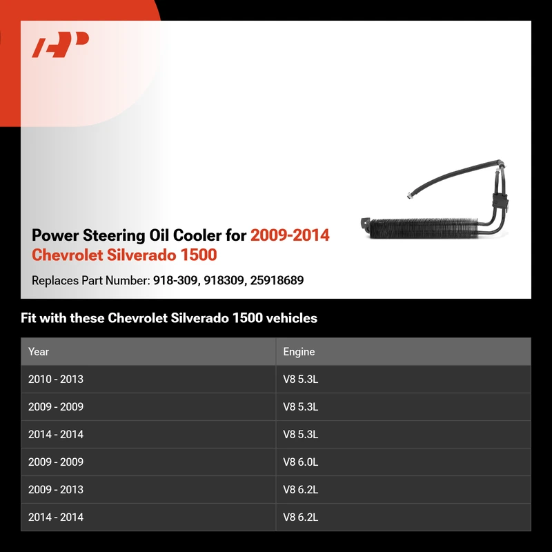 Power Steering Oil Cooler for 2009-2014 Chevrolet Silverado 1500