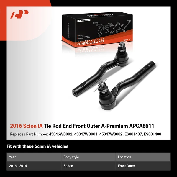 2016 Scion iA Tie Rod End Front Outer A-Premium APCA8611