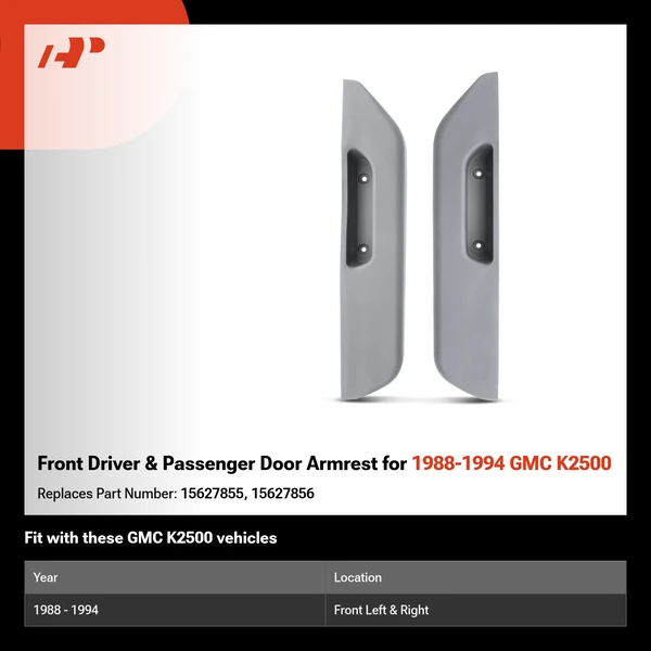 Front Driver & Passenger Door Armrest for 1988-1994 GMC K2500