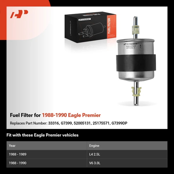 Fuel Filter for 1988-1990 Eagle Premier