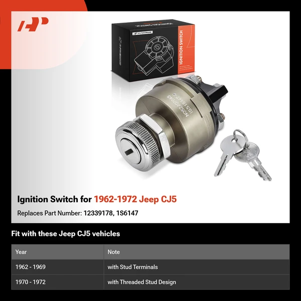 Ignition Switch for 1962-1972 Jeep CJ5