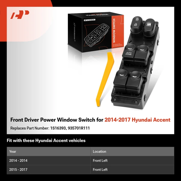 Front Driver Power Window Switch for 2014-2017 Hyundai Accent
