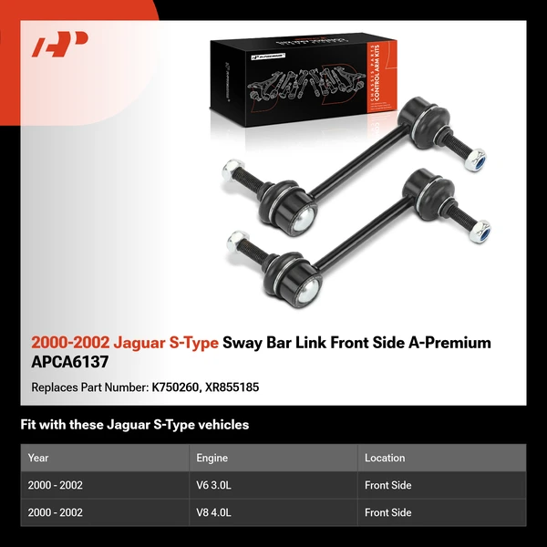 2000-2002 Jaguar S-Type Sway Bar Link Front Side A-Premium APCA6137
