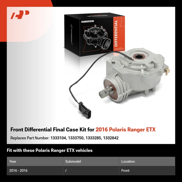 Front Differential Final Case Kit for 2016 Polaris Ranger ETX