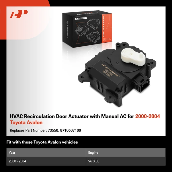 HVAC Recirculation Door Actuator with Manual AC for 2000-2004 Toyota Avalon