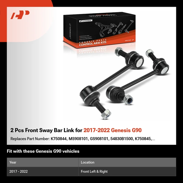 2 Pcs Front Sway Bar Link for 2017-2022 Genesis G90