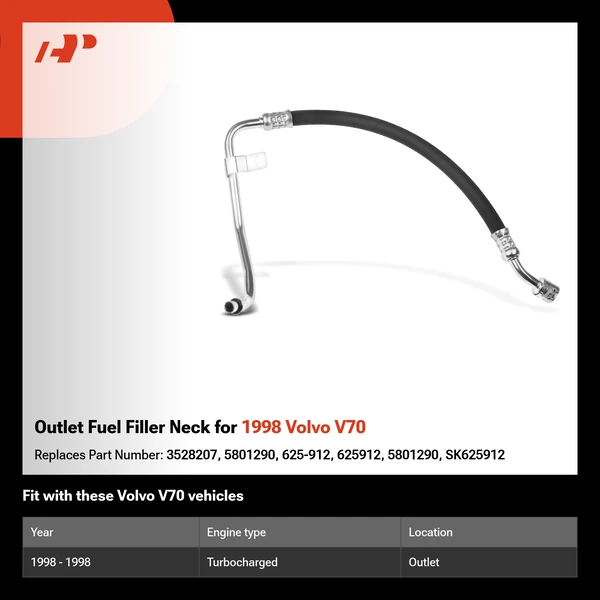 Outlet Fuel Filler Neck for 1998 Volvo V70