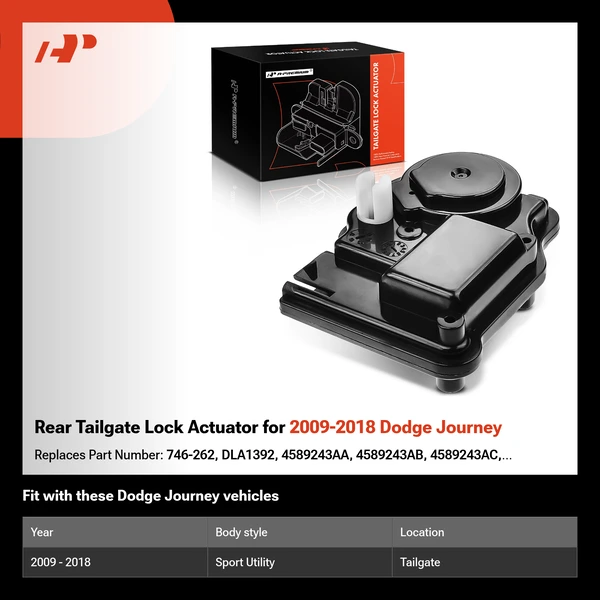 Rear Tailgate Lock Actuator for 2009-2018 Dodge Journey