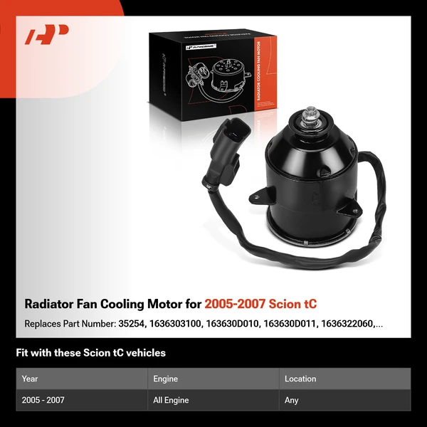 Radiator Fan Cooling Motor for 2005-2007 Scion tC
