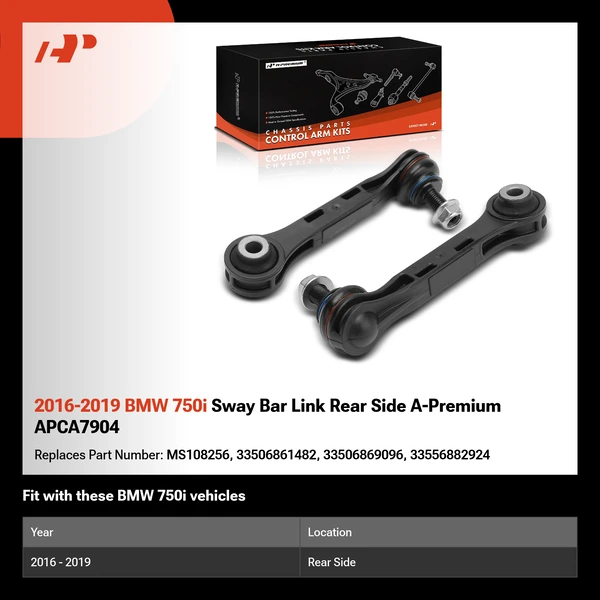 2016-2019 BMW 750i Sway Bar Link Rear Side A-Premium APCA7904