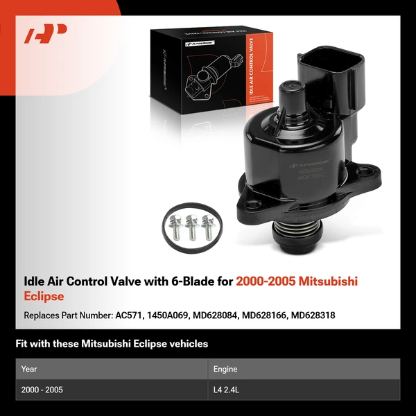 Idle Air Control Valve with 6-Blade for 2000-2005 Mitsubishi Eclipse