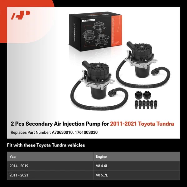 2 Pcs Secondary Air Injection Pump for 2011-2021 Toyota Tundra