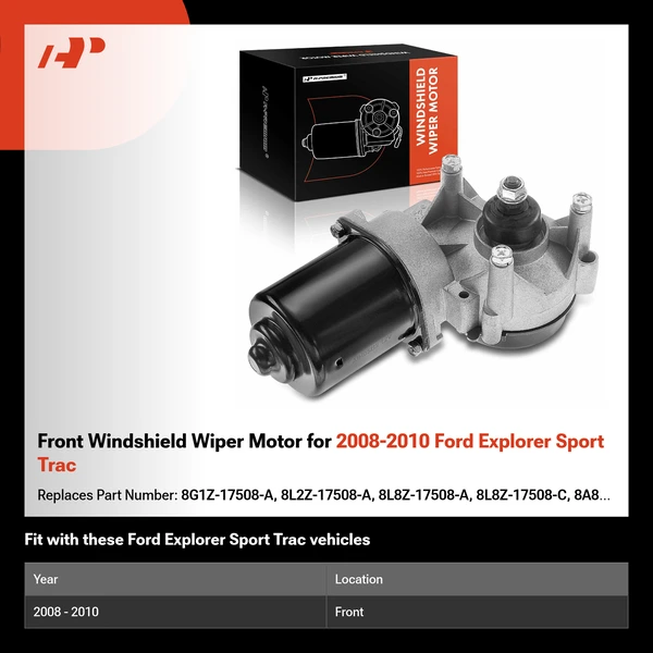 Front Windshield Wiper Motor for 2008-2010 Ford Explorer Sport Trac