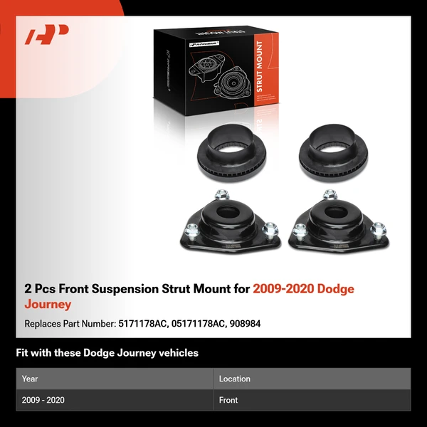 2 Pcs Front Suspension Strut Mount for 2009-2020 Dodge Journey