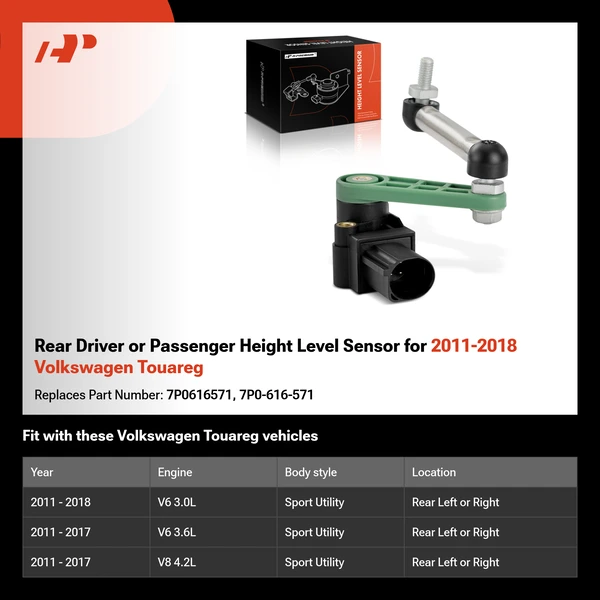 Rear Driver or Passenger Height Level Sensor for 2011-2018 Volkswagen Touareg