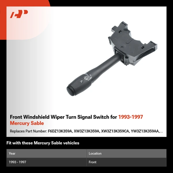 Front Windshield Wiper Turn Signal Switch for 1993-1997 Mercury Sable