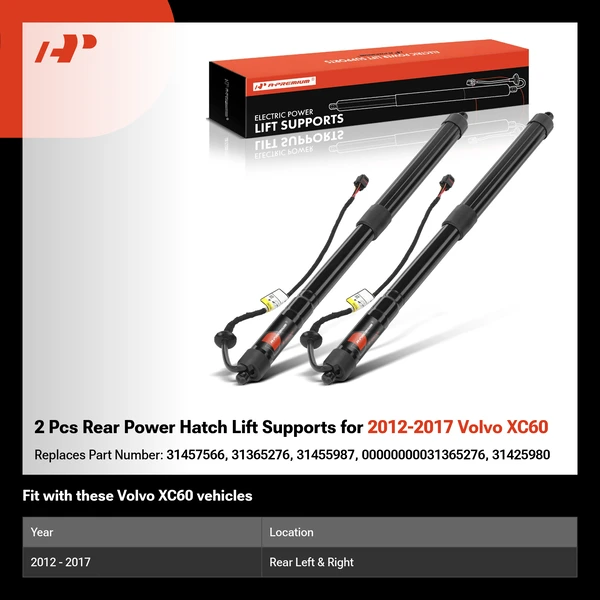 2 Pcs Rear Power Hatch Lift Supports for 2012-2017 Volvo XC60