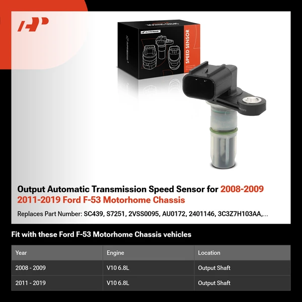 Output Automatic Transmission Speed Sensor for 2008-2009 2011-2019 Ford F-53 Motorhome Chassis