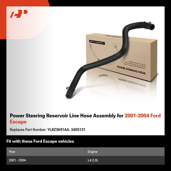 Power Steering Reservoir Line Hose Assembly for 2001-2004 Ford Escape