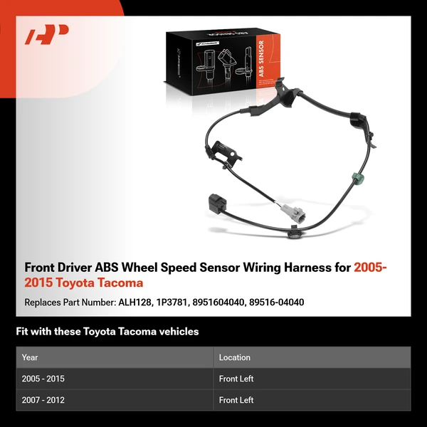 Front Driver ABS Wheel Speed Sensor Wiring Harness for 2005-2015 Toyota Tacoma