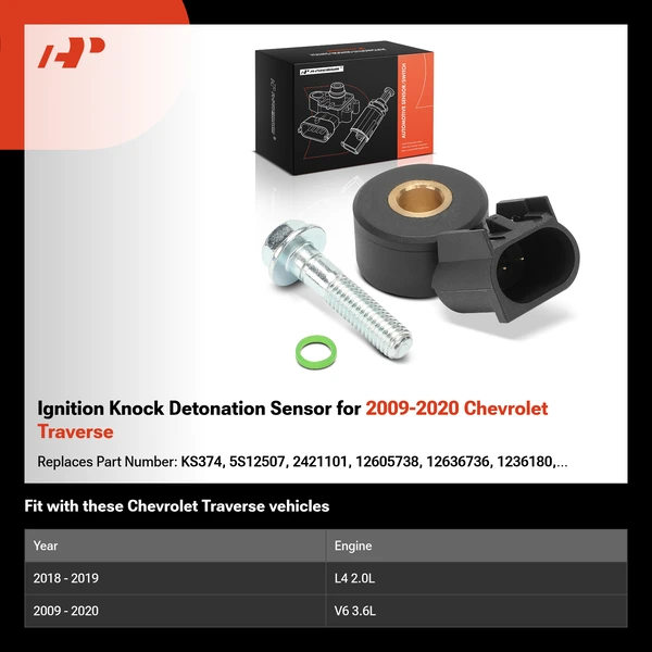 Ignition Knock Detonation Sensor for 2009-2020 Chevrolet Traverse