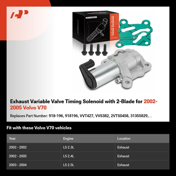 Exhaust Variable Valve Timing Solenoid with 2-Blade for 2002-2005 Volvo V70
