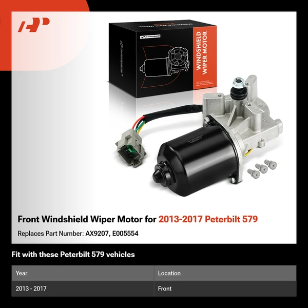 Front Windshield Wiper Motor for 2013-2017 Peterbilt 579