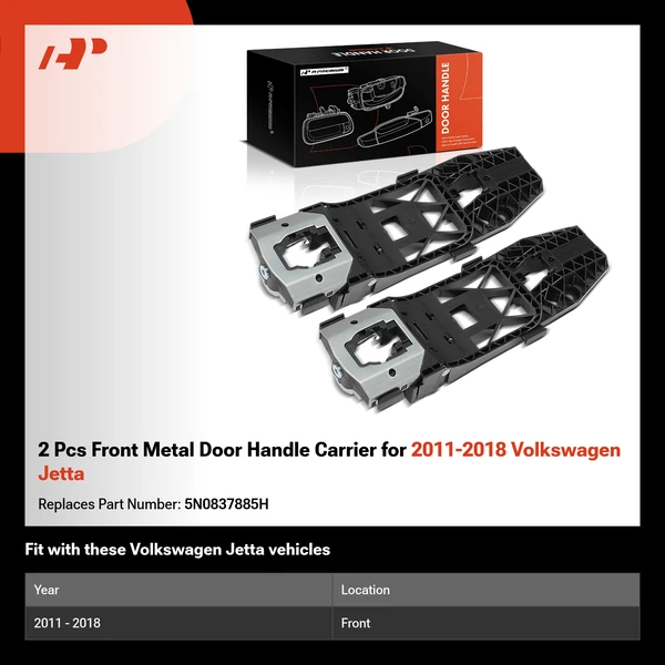 2 Pcs Front Metal Door Handle Carrier for 2011-2018 Volkswagen Jetta