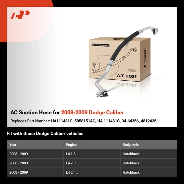 AC Suction Hose for 2008-2009 Dodge Caliber