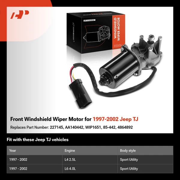 Front Windshield Wiper Motor for 1997-2002 Jeep TJ