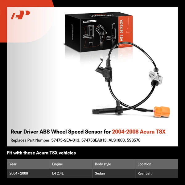 Rear Driver ABS Wheel Speed Sensor for 2004-2008 Acura TSX