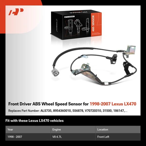 Front Driver ABS Wheel Speed Sensor for 1998-2007 Lexus LX470