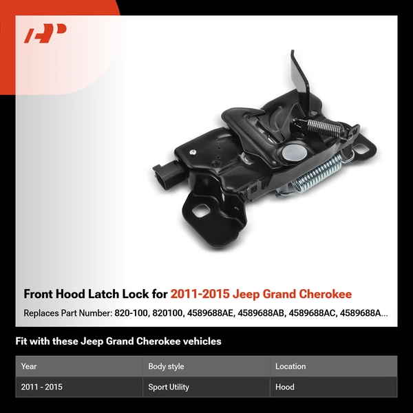 Front Hood Latch Lock for 2011-2015 Jeep Grand Cherokee