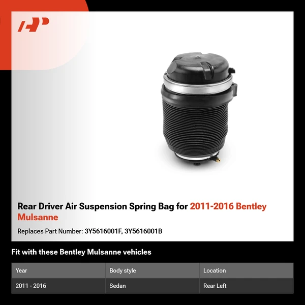 Rear Driver Air Suspension Spring Bag for 2011-2016 Bentley Mulsanne