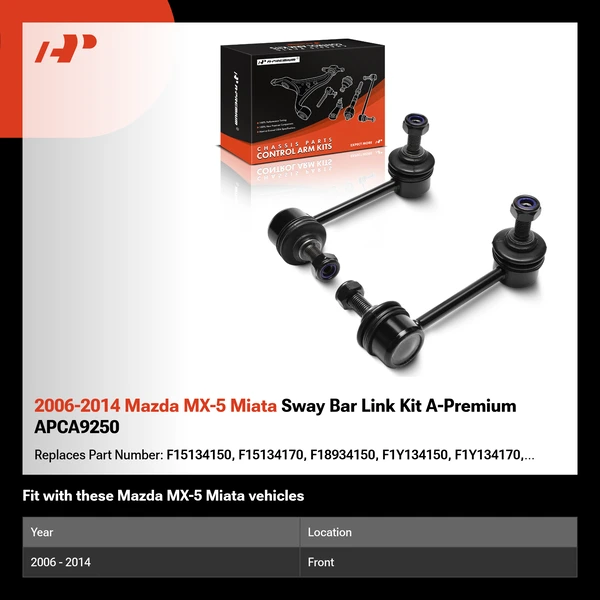 2006-2014 Mazda MX-5 Miata Sway Bar Link Kit A-Premium APCA9250